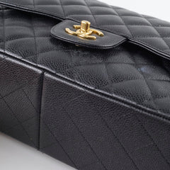 Chanel Double Flap Jumbo Black Caviar GHW 22 series