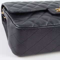 Chanel Double Flap Jumbo Black Caviar GHW 22 series