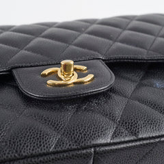 Chanel Double Flap Jumbo Black Caviar GHW 22 series