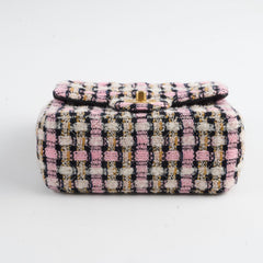 Chanel Mini Square Crush Tweed Pink Micrchipped