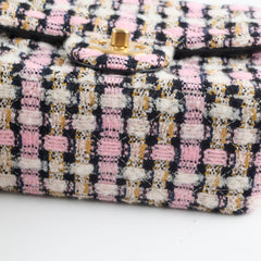 Chanel Mini Square Crush Tweed Pink Micrchipped