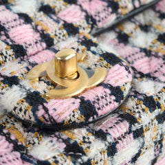 Chanel Mini Square Crush Tweed Pink Micrchipped