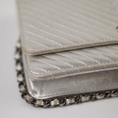 Chanel Metallic Chevron Wallet On Chain WOC Series 22 Series 22