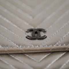 Chanel Metallic Chevron Wallet On Chain WOC Series 22 Series 22