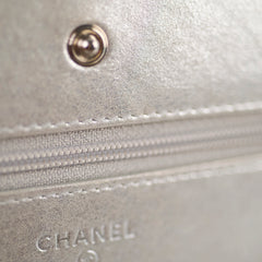 Chanel Metallic Chevron Wallet On Chain WOC Series 22 Series 22