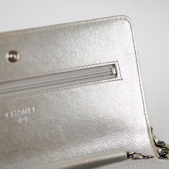 Chanel Metallic Chevron Wallet On Chain WOC Series 22 Series 22