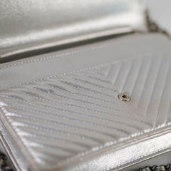 Chanel Metallic Chevron Wallet On Chain WOC Series 22 Series 22