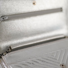 Chanel Metallic Chevron Wallet On Chain WOC Series 22 Series 22