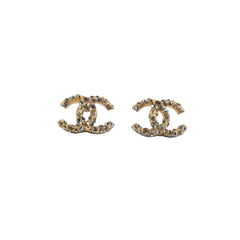 Chanel CC Logo Crystal Earrings