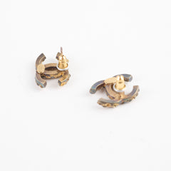 Chanel CC Logo Crystal Earrings