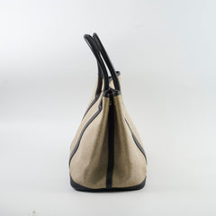 Hermes Garden Party 36 Coated Canvas Beige/Black