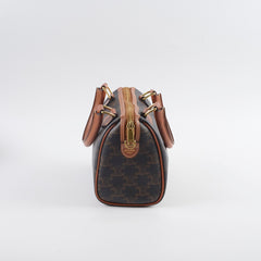 Celine Small Boston Bag in Triomphe Canvas