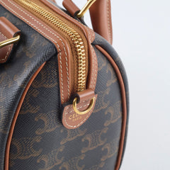 Celine Small Boston Bag in Triomphe Canvas