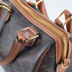 Celine Small Boston Bag in Triomphe Canvas