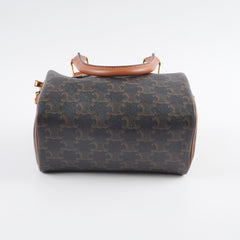 Celine Small Boston Bag in Triomphe Canvas