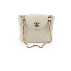 Chanel Mini Patent Shoulder Bag White
