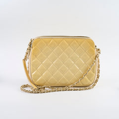Chanel Patent Shoulder Bag Ivory/Yellow Series 20