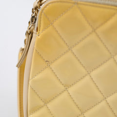 Chanel Patent Shoulder Bag Ivory/Yellow Series 20