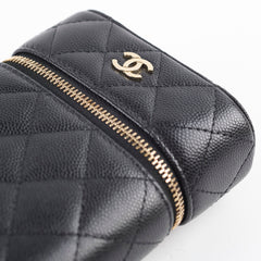Chanel Caviar Vertical Vanity Case Black