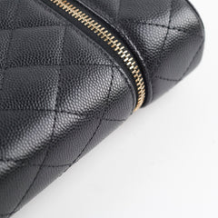 Chanel Caviar Vertical Vanity Case Black