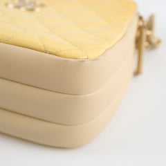 Chanel Patent Shoulder Bag Ivory/Yellow Series 20