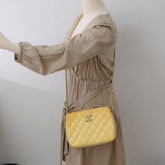 Chanel Patent Shoulder Bag Ivory/Yellow Series 20