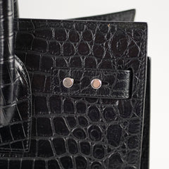Saint Laurent Sac De Jour Croc Embossed Medium Black