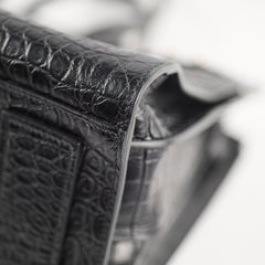 Saint Laurent Sac De Jour Croc Embossed Medium Black
