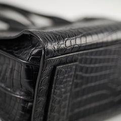 Saint Laurent Sac De Jour Croc Embossed Medium Black