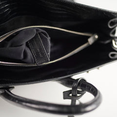 Saint Laurent Sac De Jour Croc Embossed Medium Black