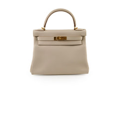 Hermes Kelly 28 Togo GHW Craie C Stamp