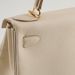 Hermes Kelly 28 Togo GHW Craie C Stamp