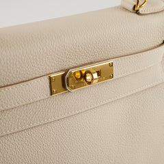 Hermes Kelly 28 Togo GHW Craie C Stamp