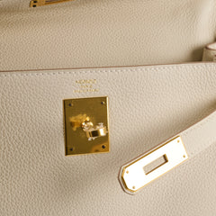 Hermes Kelly 28 Togo GHW Craie C Stamp