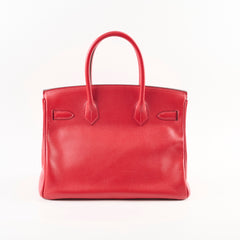 Hermes Birkin 30 Rouge Casaque Epsom A stamp