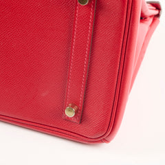 Hermes Birkin 30 Rouge Casaque Epsom A stamp
