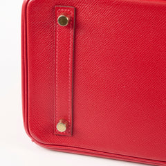 Hermes Birkin 30 Rouge Casaque Epsom A stamp