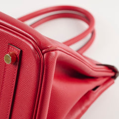 Hermes Birkin 30 Rouge Casaque Epsom A stamp