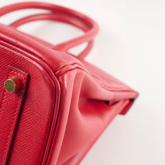 Hermes Birkin 30 Rouge Casaque Epsom A stamp