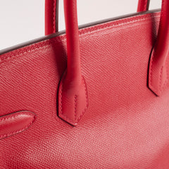 Hermes Birkin 30 Rouge Casaque Epsom A stamp