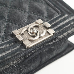 Chanel Square Boy Bag Nubuck Suede/Leather Black