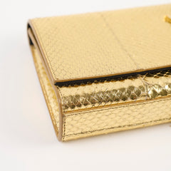 Saint Laurent Kate Tassel Clutch Snake Emboss Gold