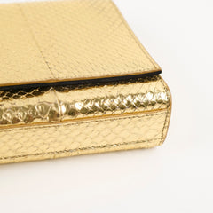 Saint Laurent Kate Tassel Clutch Snake Emboss Gold