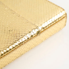 Saint Laurent Kate Tassel Clutch Snake Emboss Gold