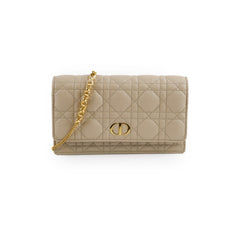 Christian Dior Caro Pouch with Chain Sand Beige