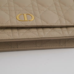 Christian Dior Caro Pouch with Chain Sand Beige