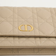 Christian Dior Caro Pouch with Chain Sand Beige
