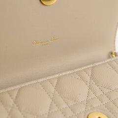 Christian Dior Caro Pouch with Chain Sand Beige
