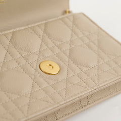 Christian Dior Caro Pouch with Chain Sand Beige