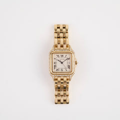 Cartier Vintage De Panthere Watch Medium Yellow Gold with Diamonds 127000M